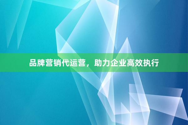 品牌营销代运营，助力企业高效执行