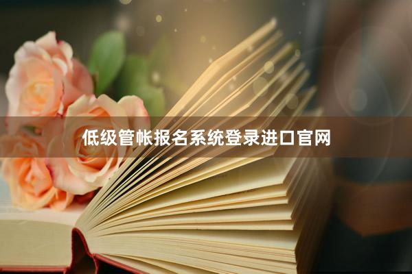 低级管帐报名系统登录进口官网